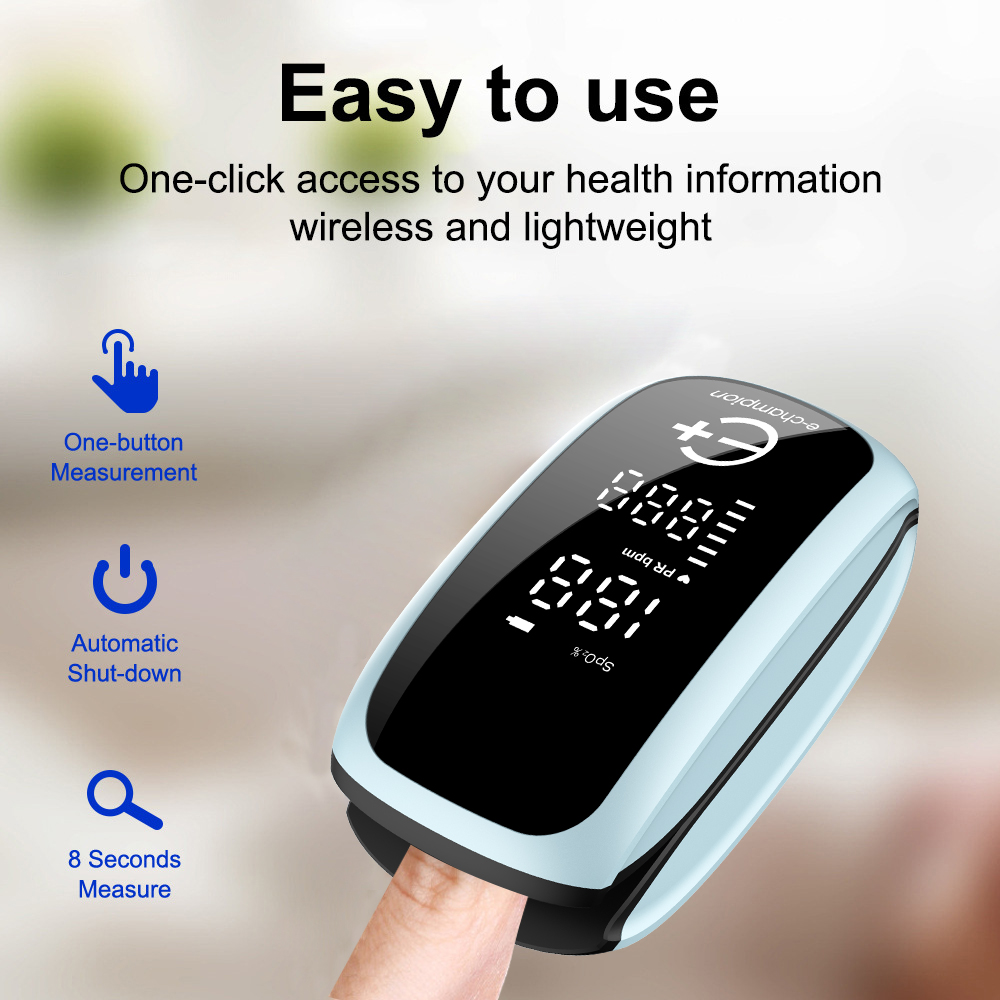 Pulse Oximeter Fingertip Rechargeable - Oxymètre médical rechargeable avec cordon, moniteur
