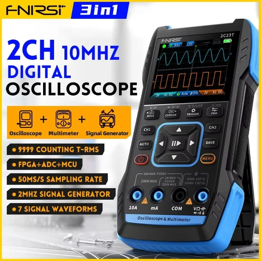 Fnirsi Digital Oscilloscope Handheld - FNIRSI 2C23T : oscilloscope numérique portatif