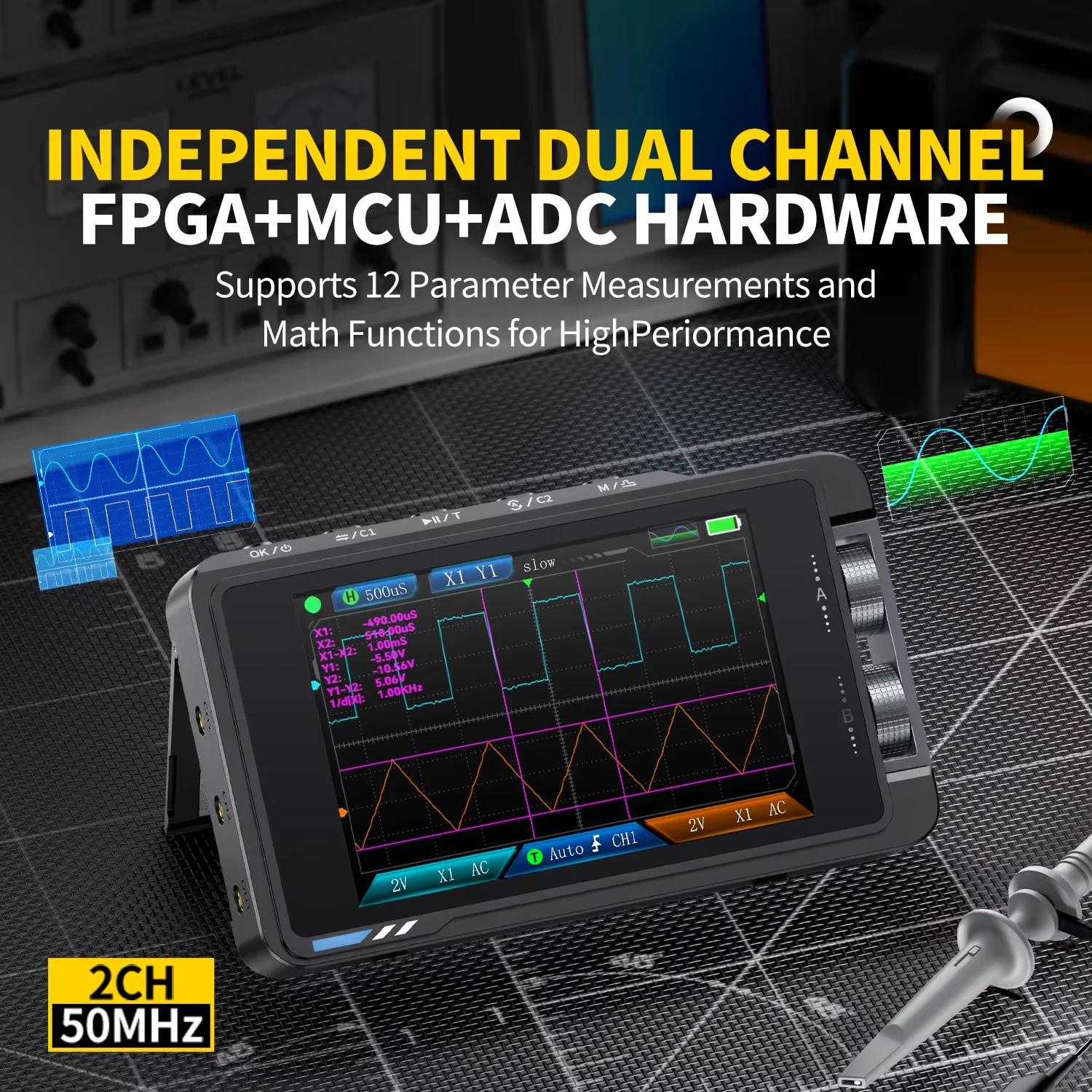 FNIRSI DS215H, oscilloscope nu - Fnirsi Digital Oscilloscope Handheld avis et prix