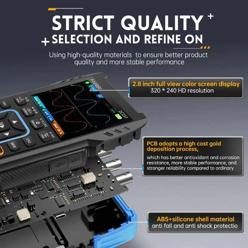 FNIRSI 2C23T : oscilloscope nu - Fnirsi Digital Oscilloscope Handheld avis et prix